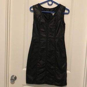 Black leather dress